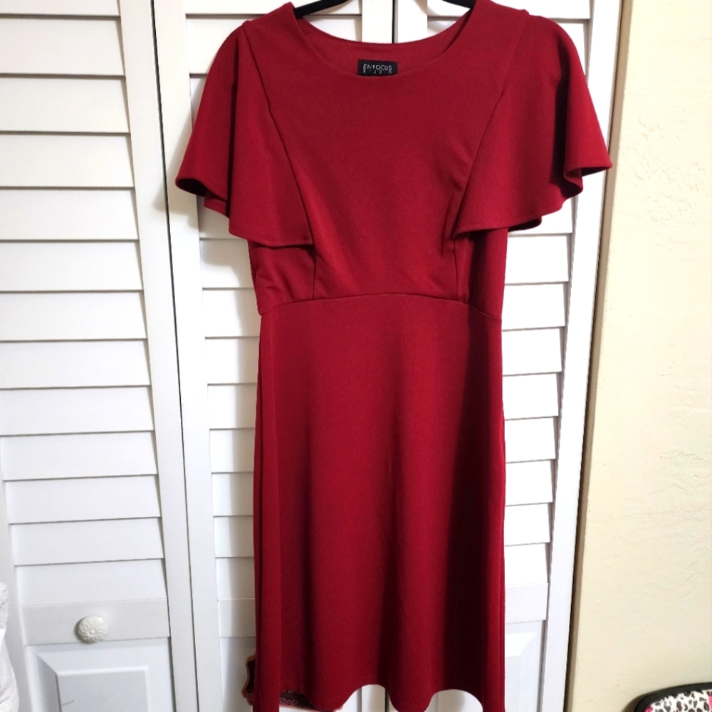 Enfocus Studio Beautiful Deep Red Dress Sz 8